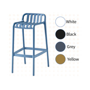 Tabouret de bar haut noir avec dossier