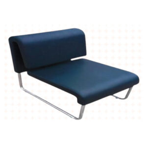 Canapé une place noir avec pieds chromés